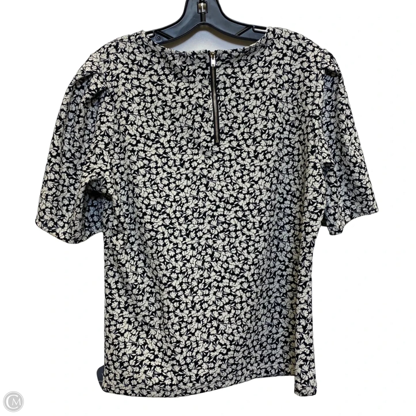 Top Short Sleeve By Melloday In Black & Cream, Size: L
