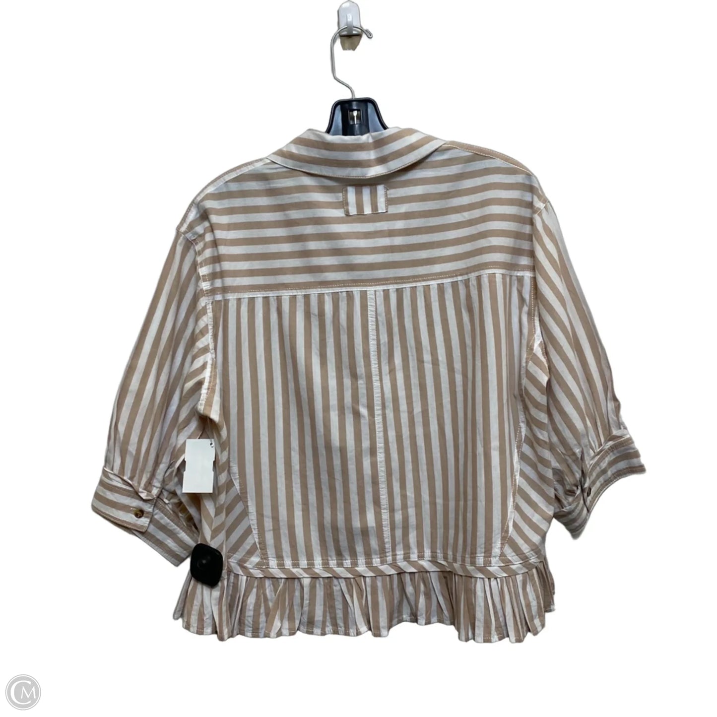 Top Long Sleeve By Cmf In Brown & White, Size: M