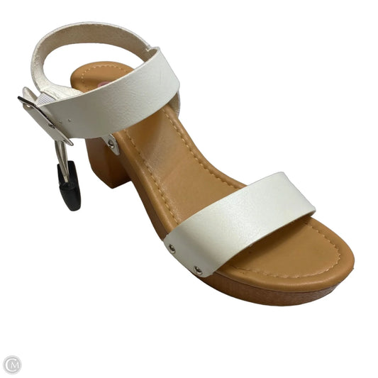 Sandals Heels Block By Cushionaire In White, Size: 9