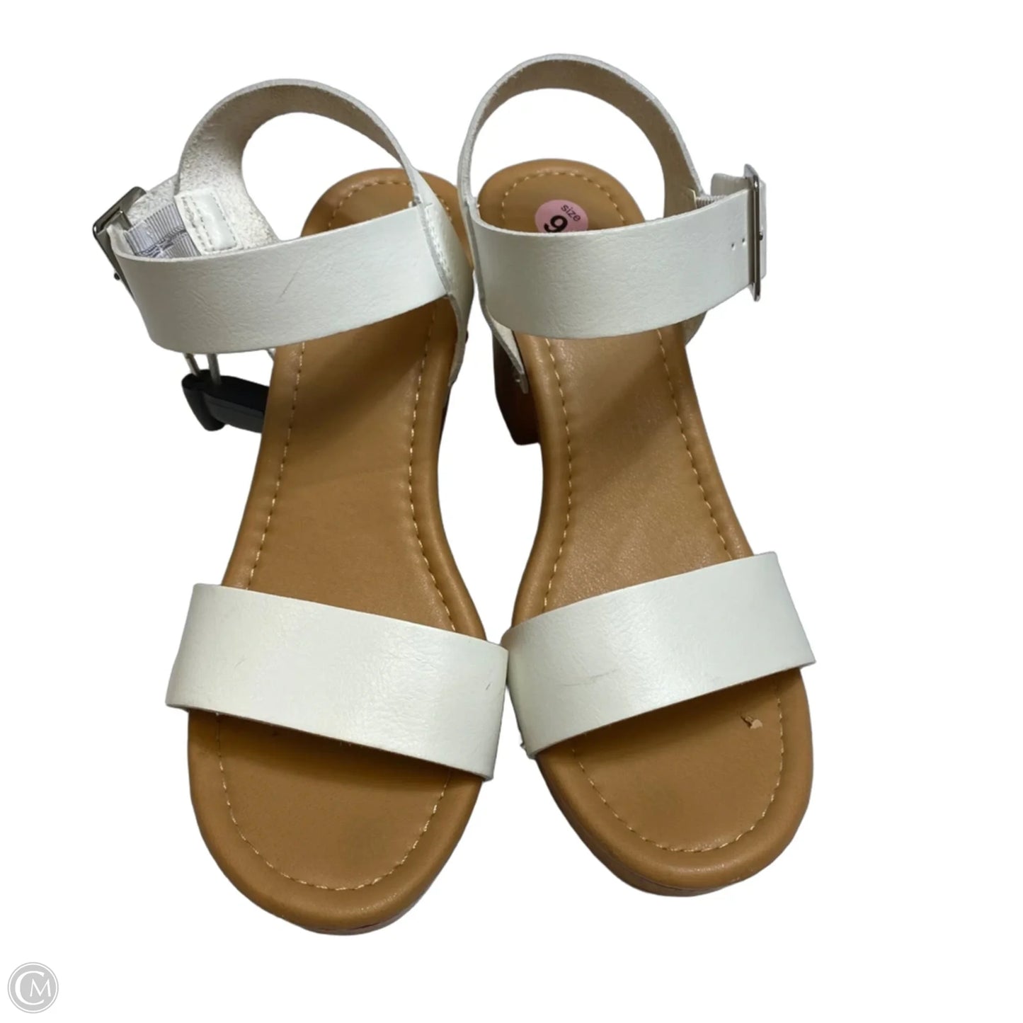 Sandals Heels Block By Cushionaire In White, Size: 9