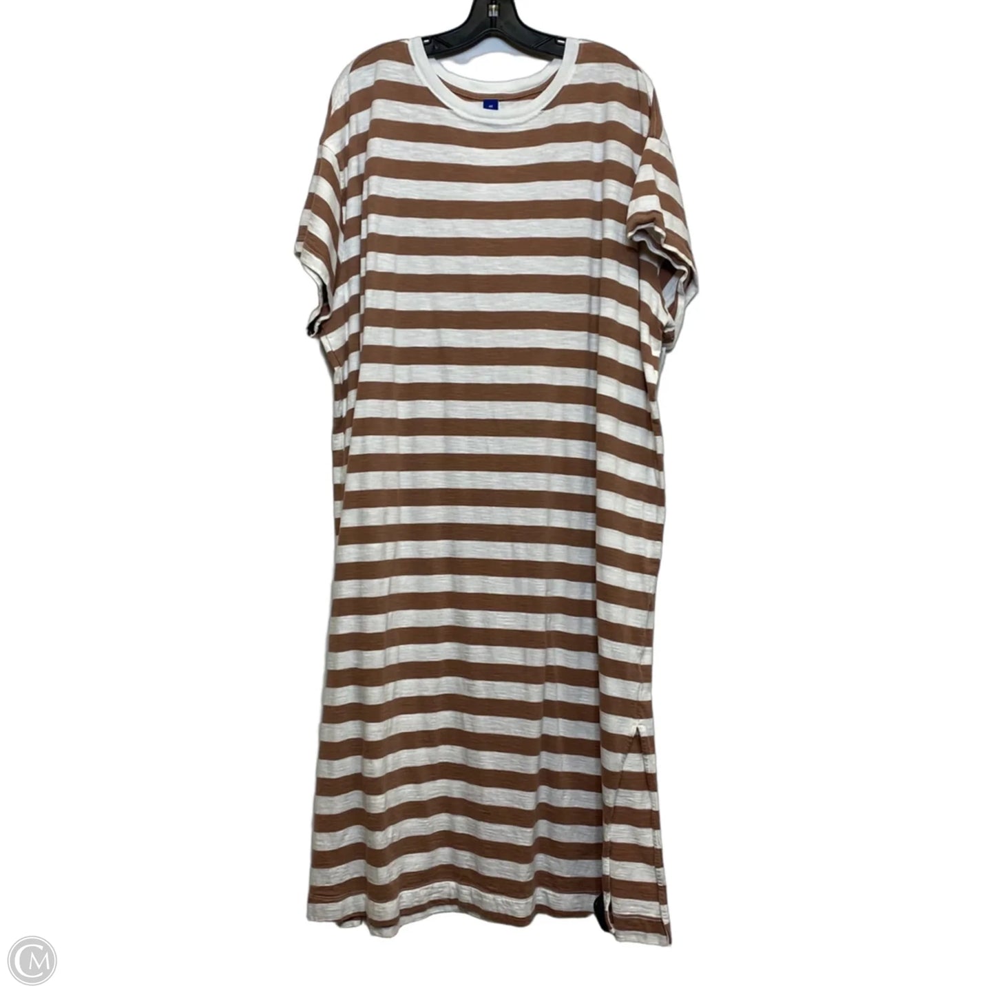 Dress Casual Maxi By Old Navy In Brown & White, Size: 4x