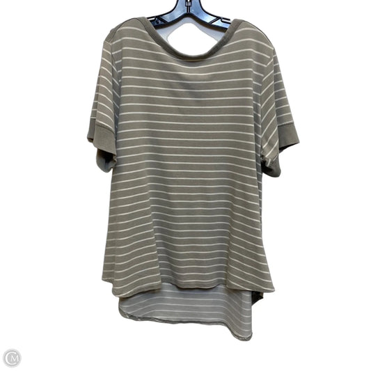 Top Short Sleeve By Jane And Delancey In Brown, Size: 2x