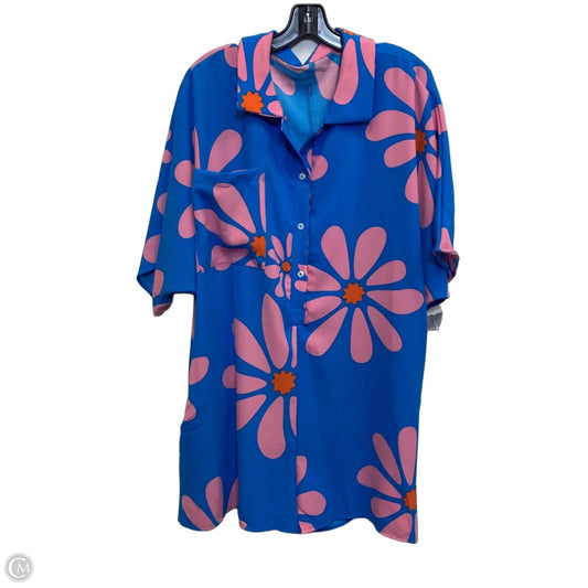 Romper By Clothes Mentor In Blue & Pink, Size: Xl