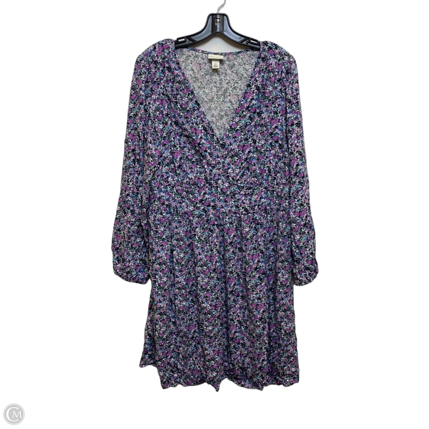 Dress Casual Short By Ava & Viv In Blue & Purple, Size: Xxl