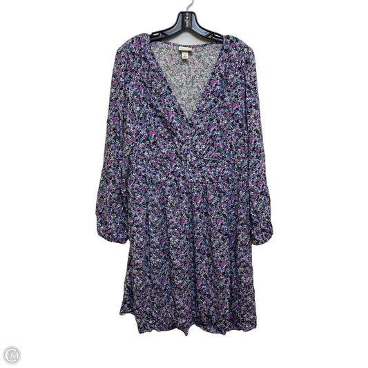 Dress Casual Short By Ava & Viv In Blue & Purple, Size: Xxl