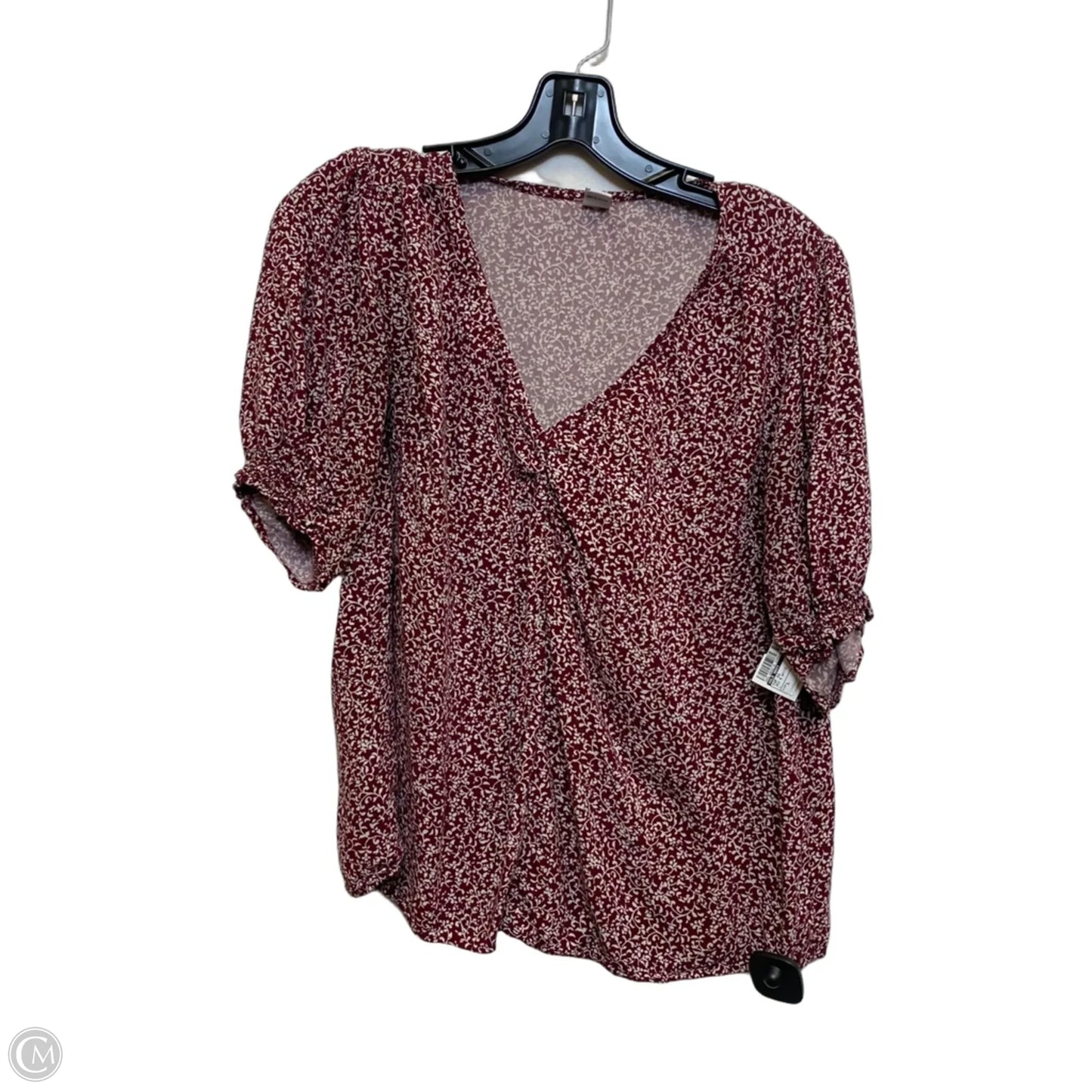 Top Short Sleeve By Old Navy In Red & White, Size: L