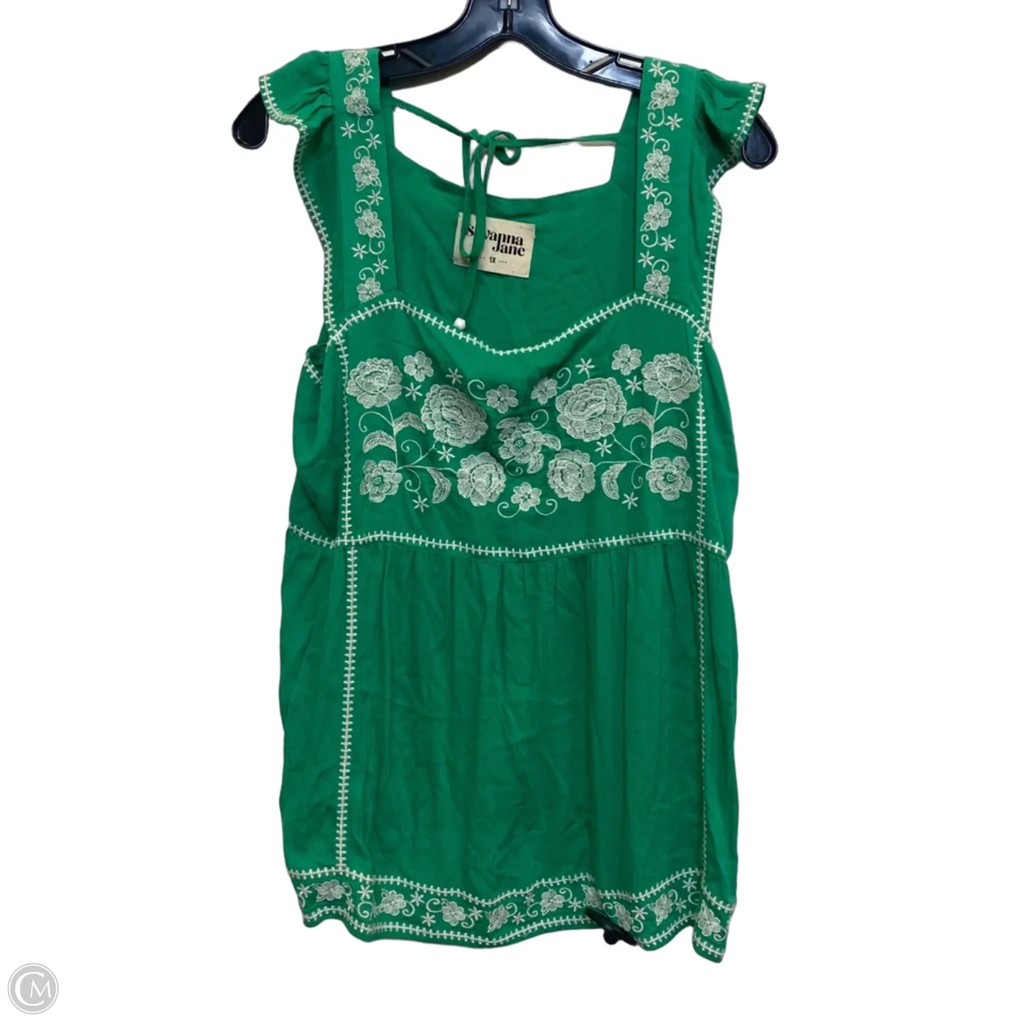 Top Sleeveless By Savanna Jane In Green, Size: 1x
