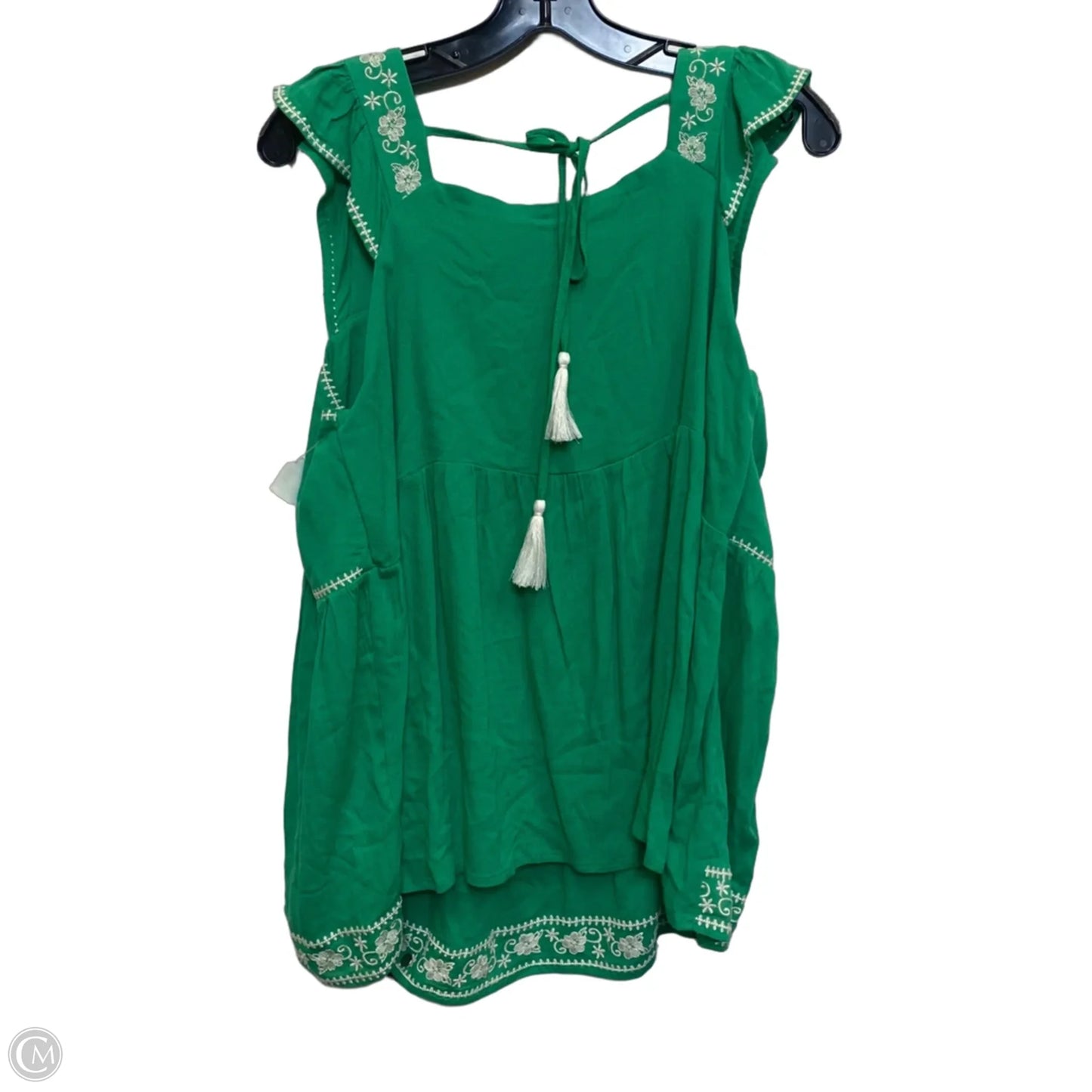 Top Sleeveless By Savanna Jane In Green, Size: 1x