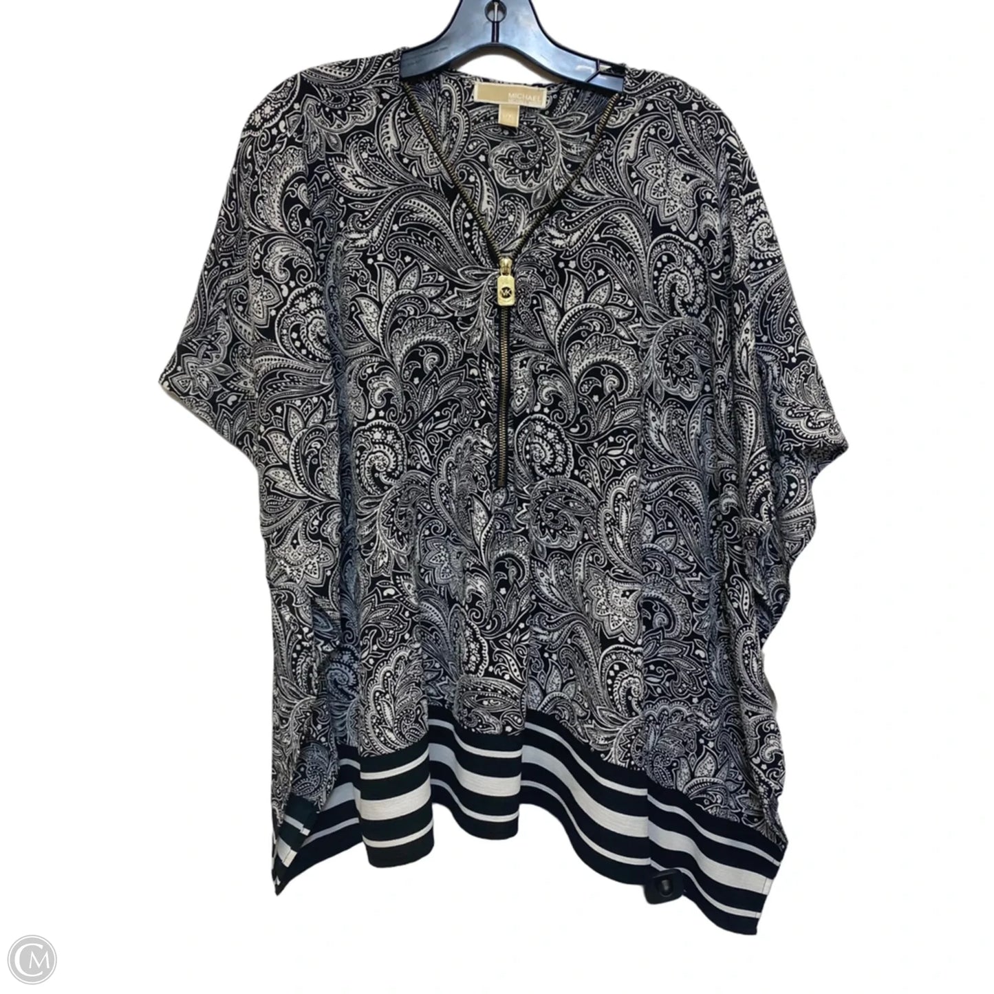 Top Short Sleeve By Michael By Michael Kors In Black & White, Size: L