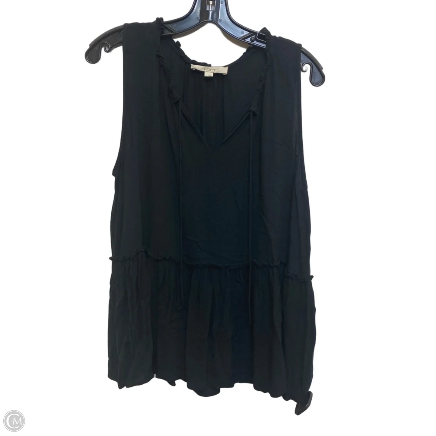 Top Sleeveless By Loft In Black, Size: L