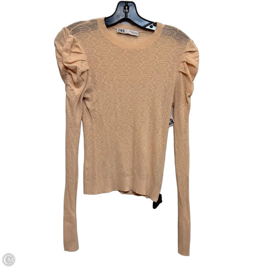 Top Long Sleeve By Zara In Orange, Size: M