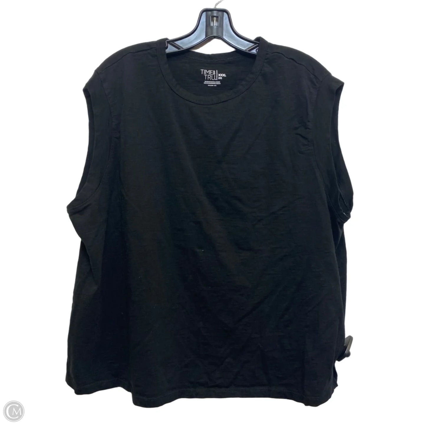 Top Sleeveless Basic By Time And Tru In Black, Size: 3x