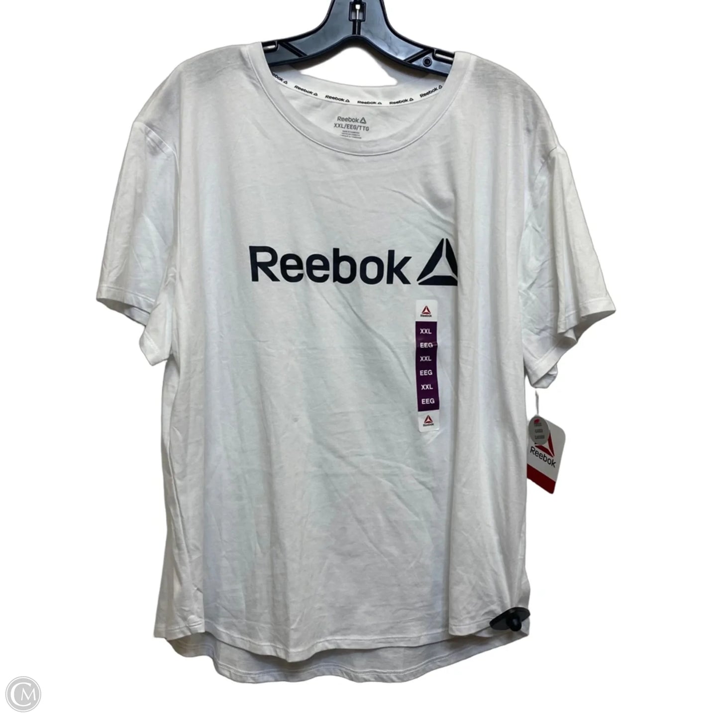 Top Short Sleeve By Reebok In White, Size: Xxl