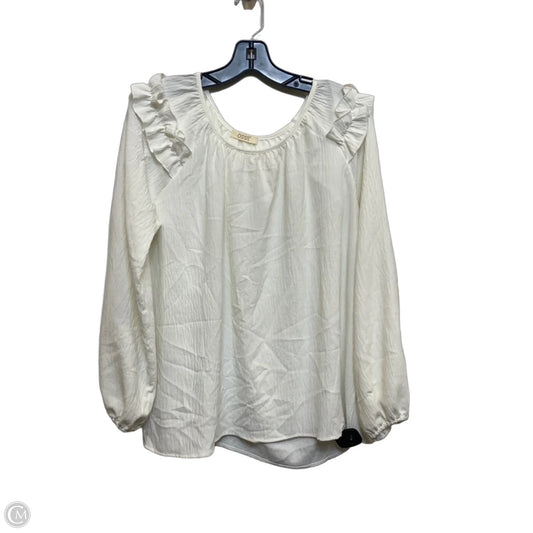 Top Long Sleeve By Oddi In White, Size: L