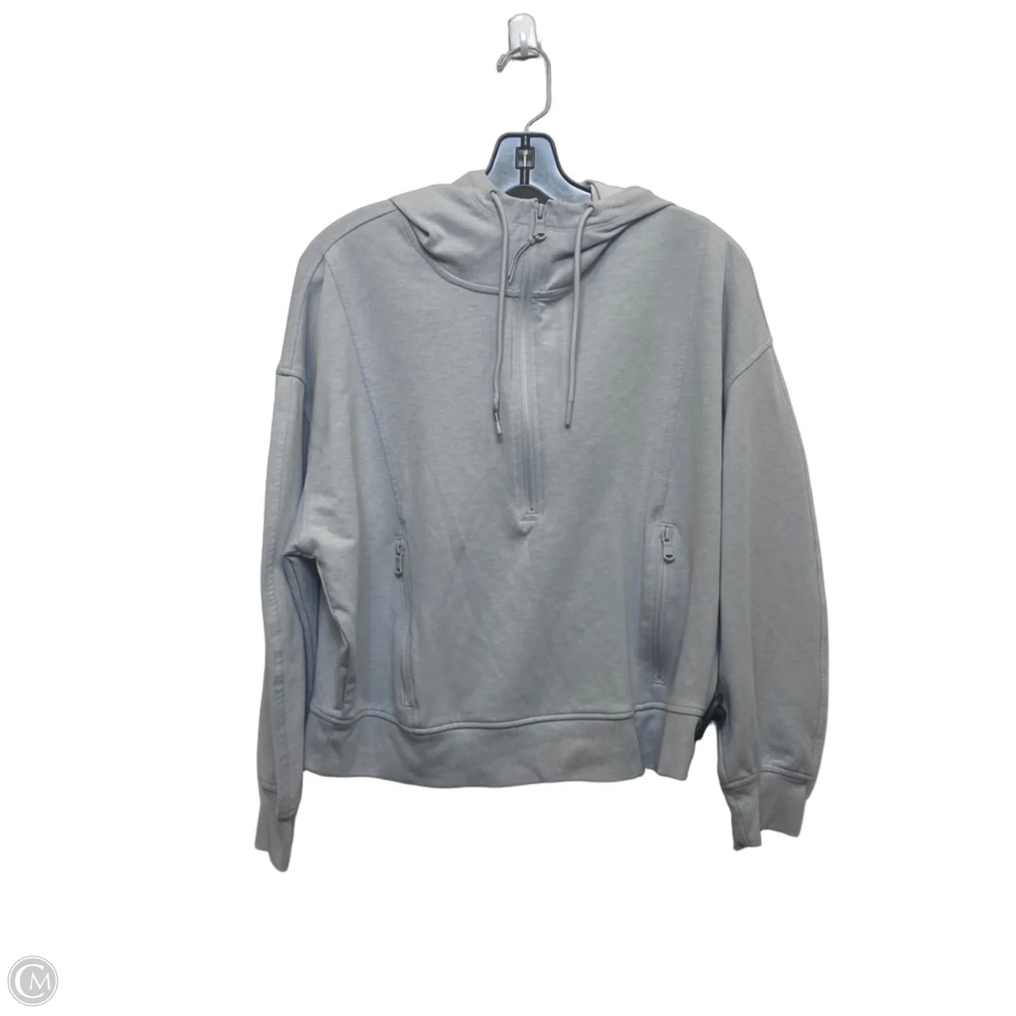 Athletic Top Long Sleeve Hoodie By Old Navy In Grey, Size: Lp