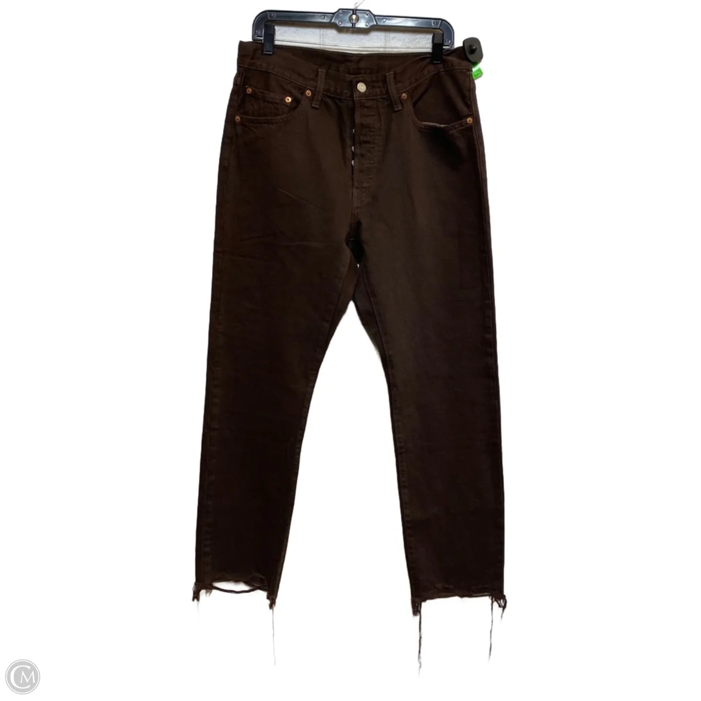 Jeans Straight By Levis In Brown Denim, Size: 12