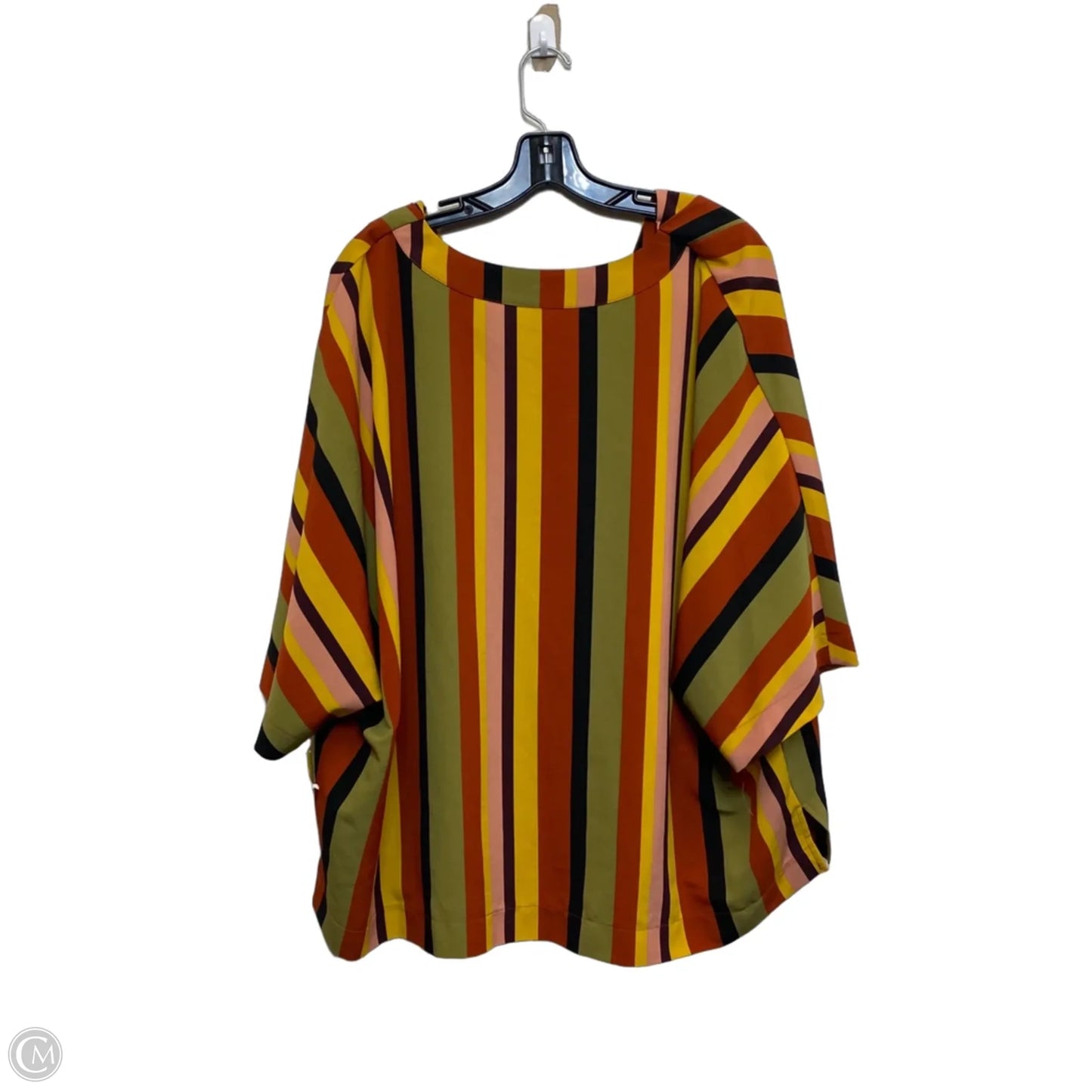 Top Short Sleeve By Madison In Green & Orange, Size: 3x