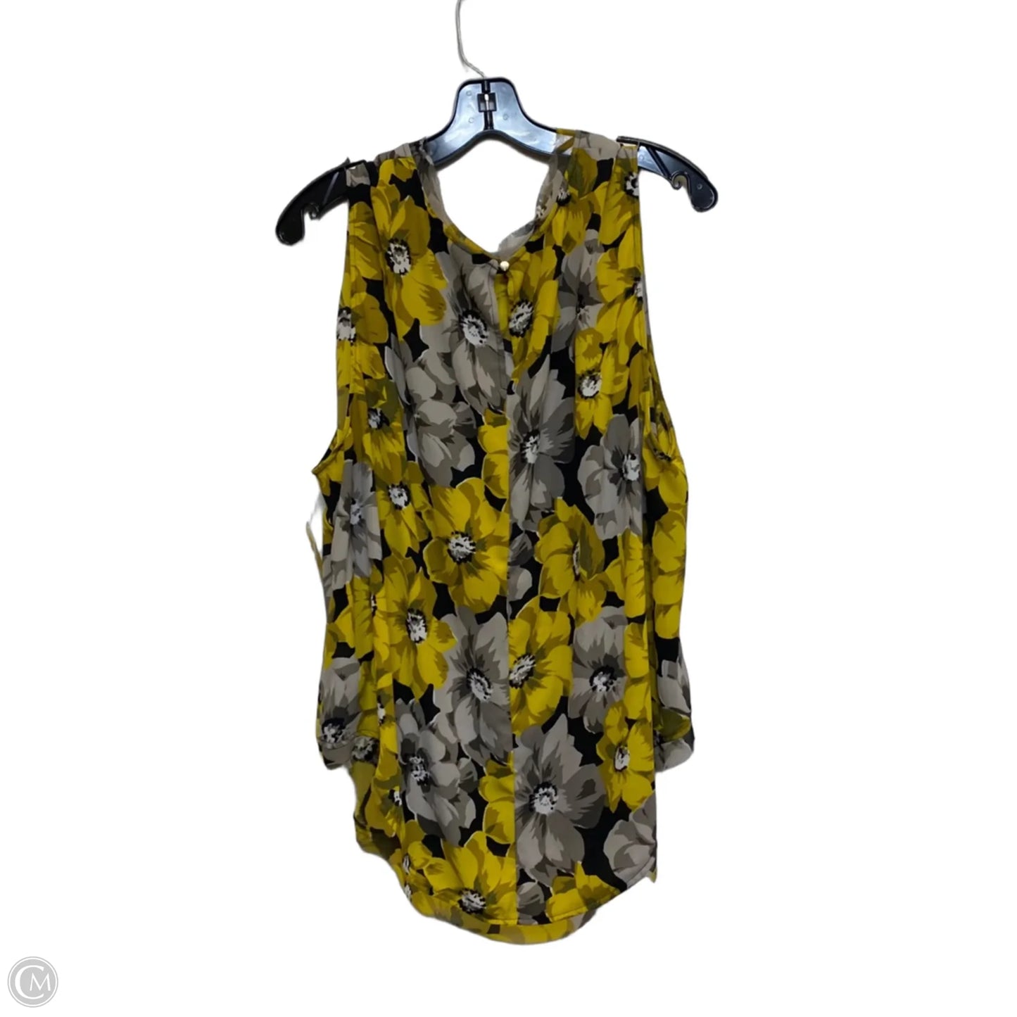 Top Sleeveless By Who What Wear In Grey & Yellow, Size: 3x