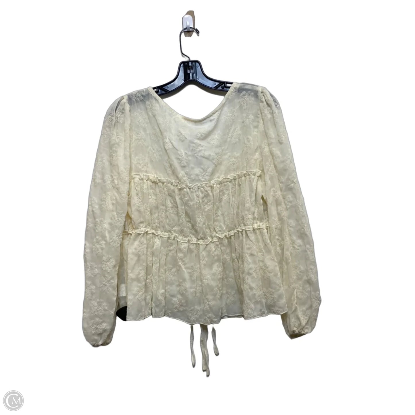 Top Long Sleeve By Shein In Cream, Size: 1x