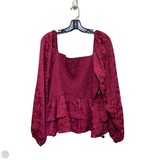 Top Long Sleeve By Arula In Pink, Size: 2x