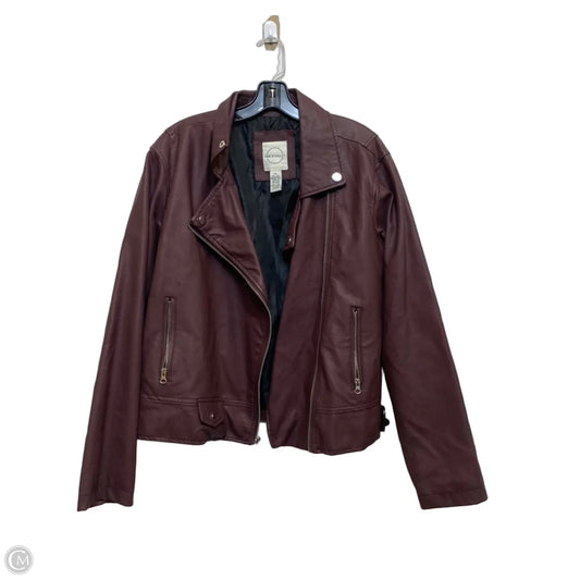 Jacket Moto By Vine & Valley In Red, Size: Xl