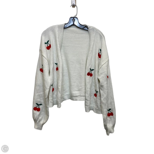 Sweater Cardigan By Cmf In White, Size: 2x