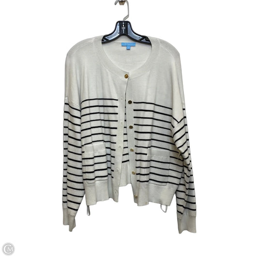Sweater Cardigan By Draper James In Black & White, Size: 1x