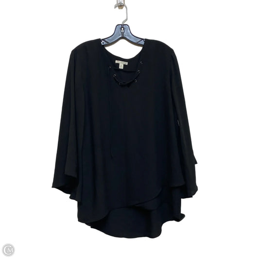 Top Long Sleeve By Cato In Black, Size: Xl