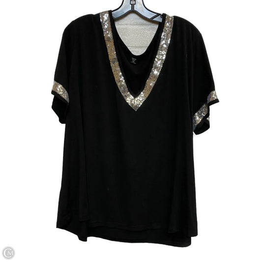 Top Short Sleeve By Shein In Black, Size: 5