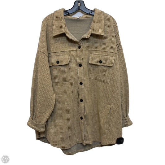 Jacket Shirt By White Birch In Tan, Size: 1x