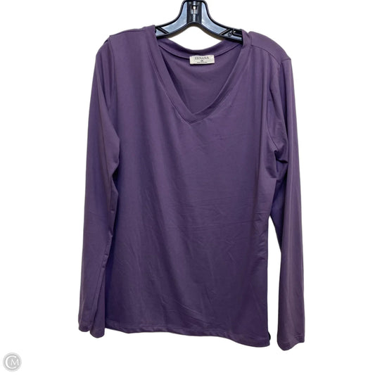 Top Long Sleeve Basic By Zenana In Purple, Size: 2x