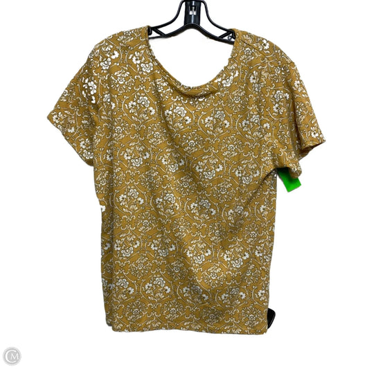 Top Short Sleeve By Croft And Barrow In Yellow, Size: Xl