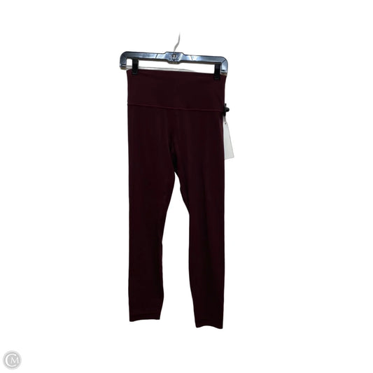 Athletic Leggings Designer By Lululemon In Red, Size: S