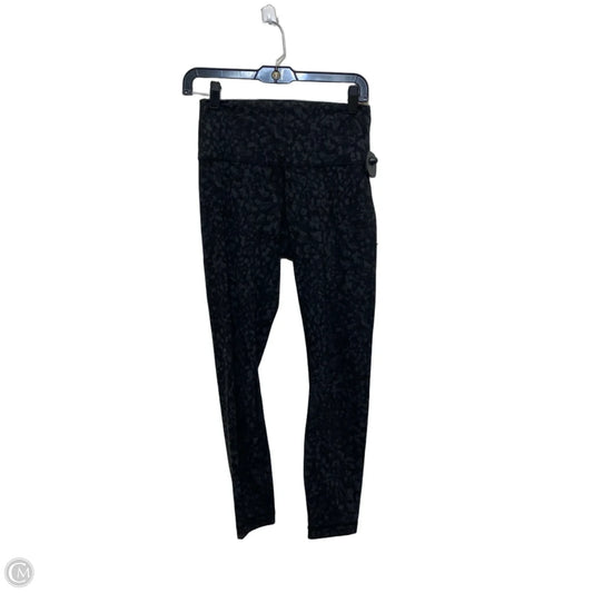 Athletic Leggings Designer By Lululemon In Black & Grey, Size: S