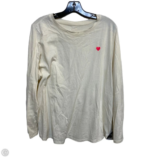 Top Long Sleeve By A New Day In Cream, Size: Xxl