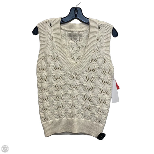 Vest Sweater By Loft In Cream, Size: Xsp
