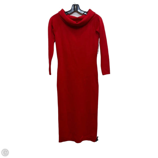 Dress Casual Midi By Ann Taylor In Red, Size: Xsp