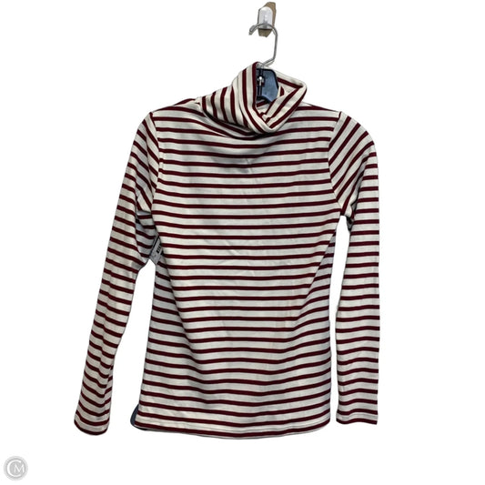 Top Long Sleeve By Ann Taylor In Red & White, Size: Xxs
