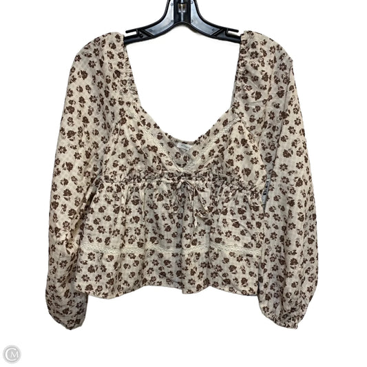 Top Long Sleeve By Altard State In Tan, Size: M