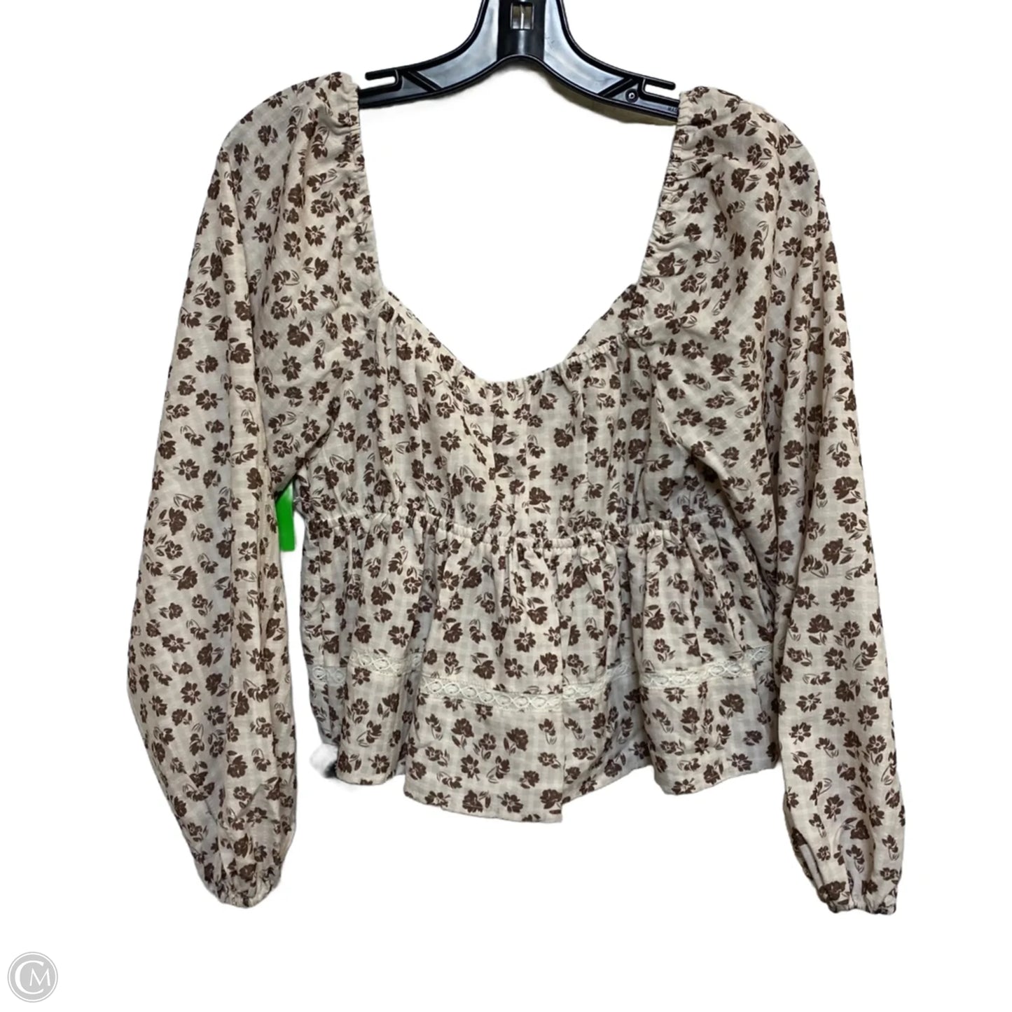 Top Long Sleeve By Altard State In Tan, Size: M