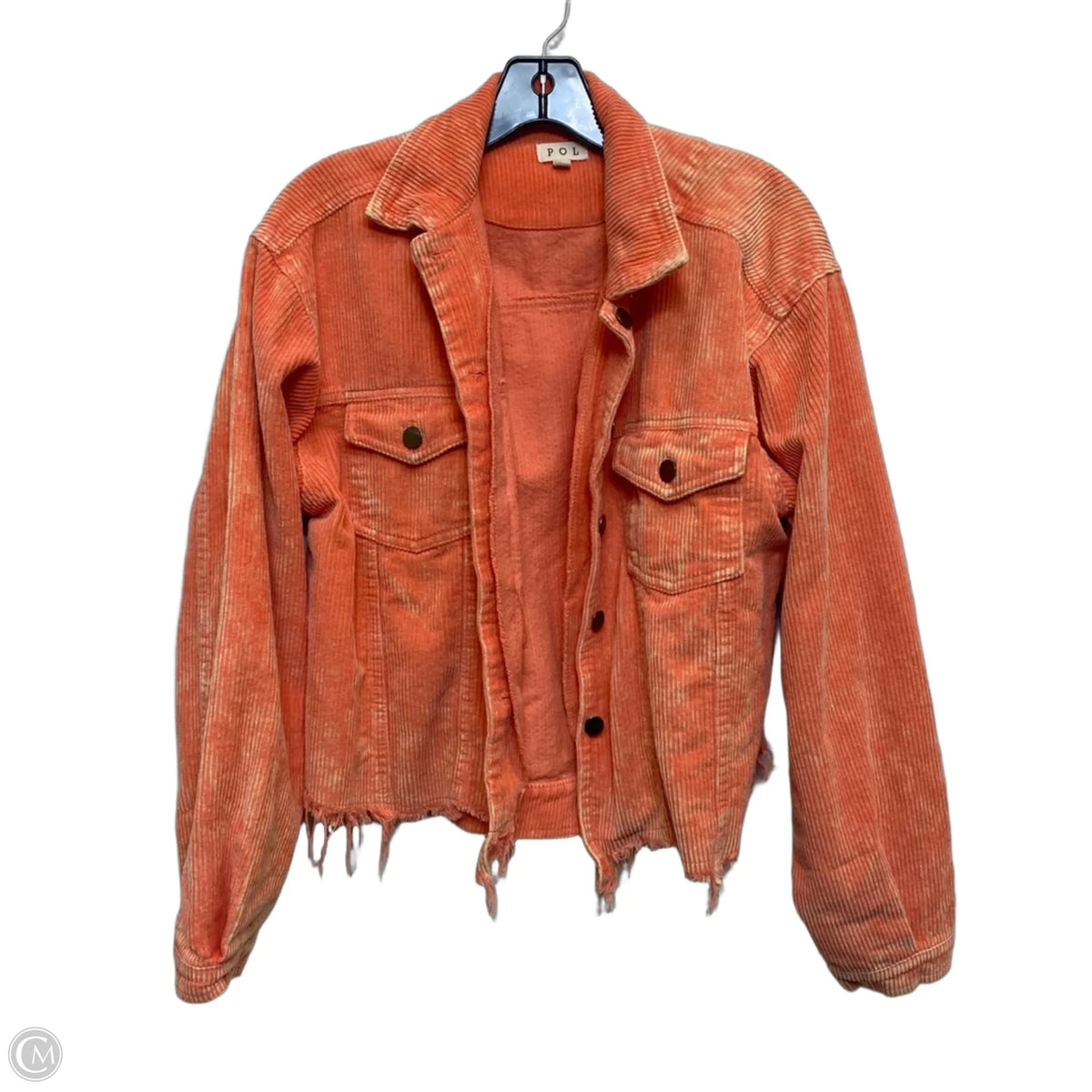 Jacket Shirt By Pol In Orange, Size: S