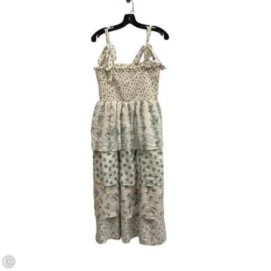 Dress Casual Midi By Crystal Doll In Cream & Green, Size: Xl