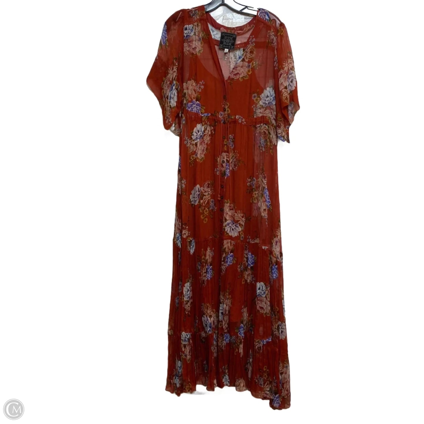 Dress Designer By Johnny Was In Orange, Size: M