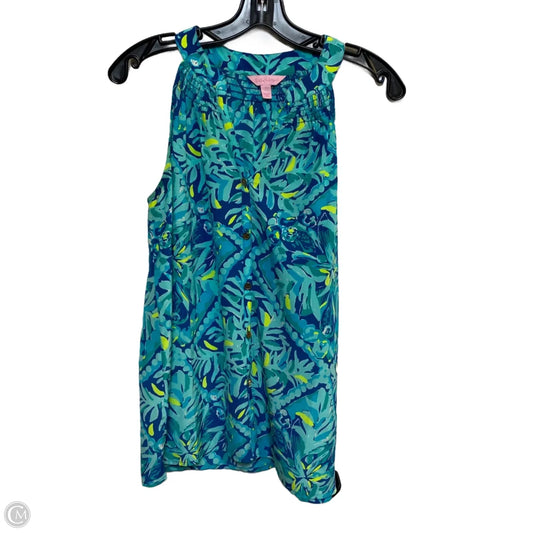 Top Sleeveless Designer By Lilly Pulitzer In Blue & Green, Size: S