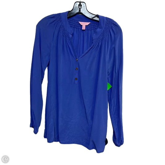 Top Long Sleeve Designer By Lilly Pulitzer In Blue, Size: S