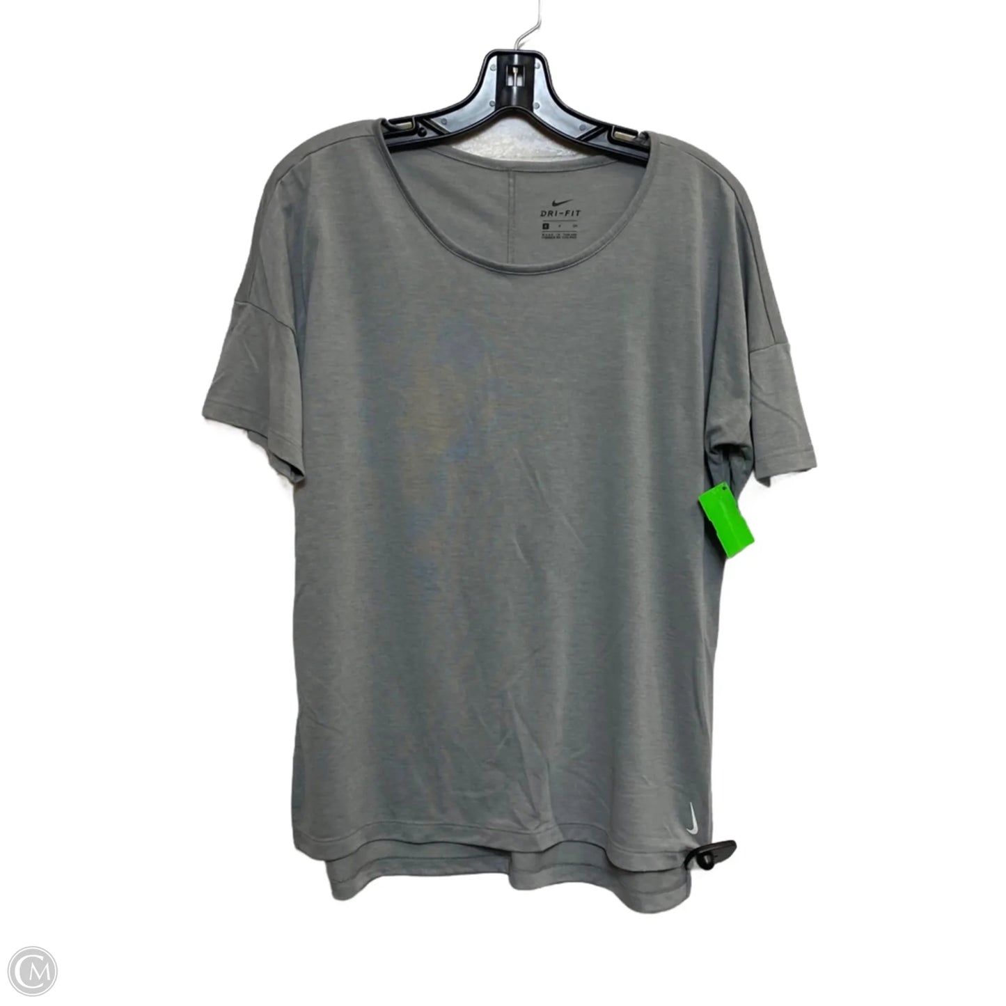 Athletic Top Short Sleeve By Nike In Grey, Size: S