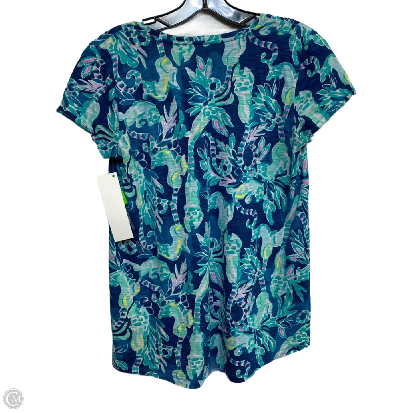 Top Short Sleeve Designer By Lilly Pulitzer In Blue, Size: S