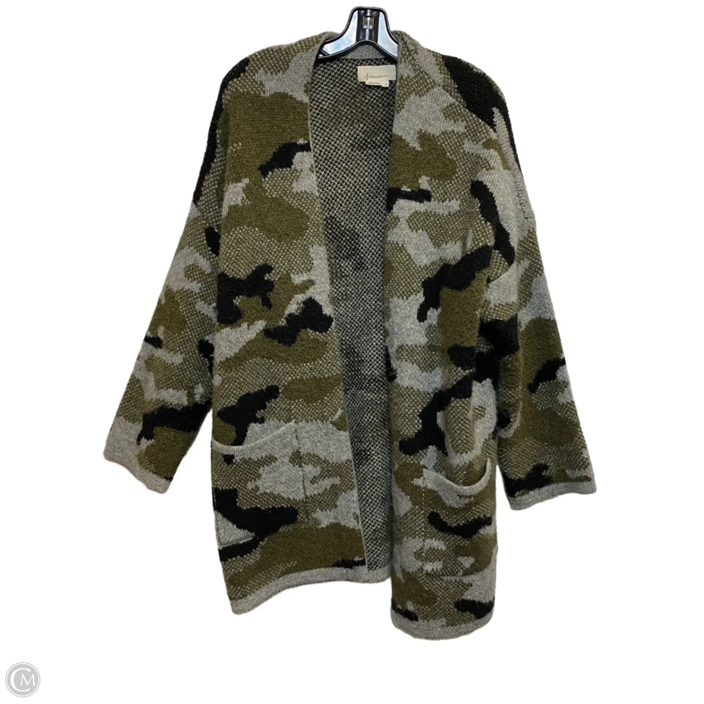 Sweater Cardigan By Anthropologie In Camouflage Print, Size: M