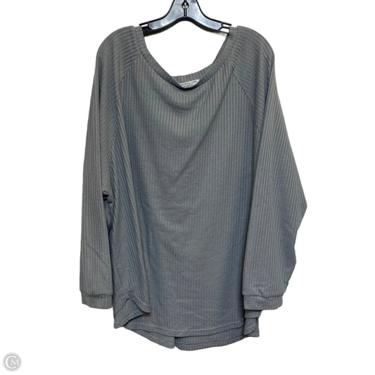 Top Long Sleeve By Chicsoul In Grey, Size: 4x