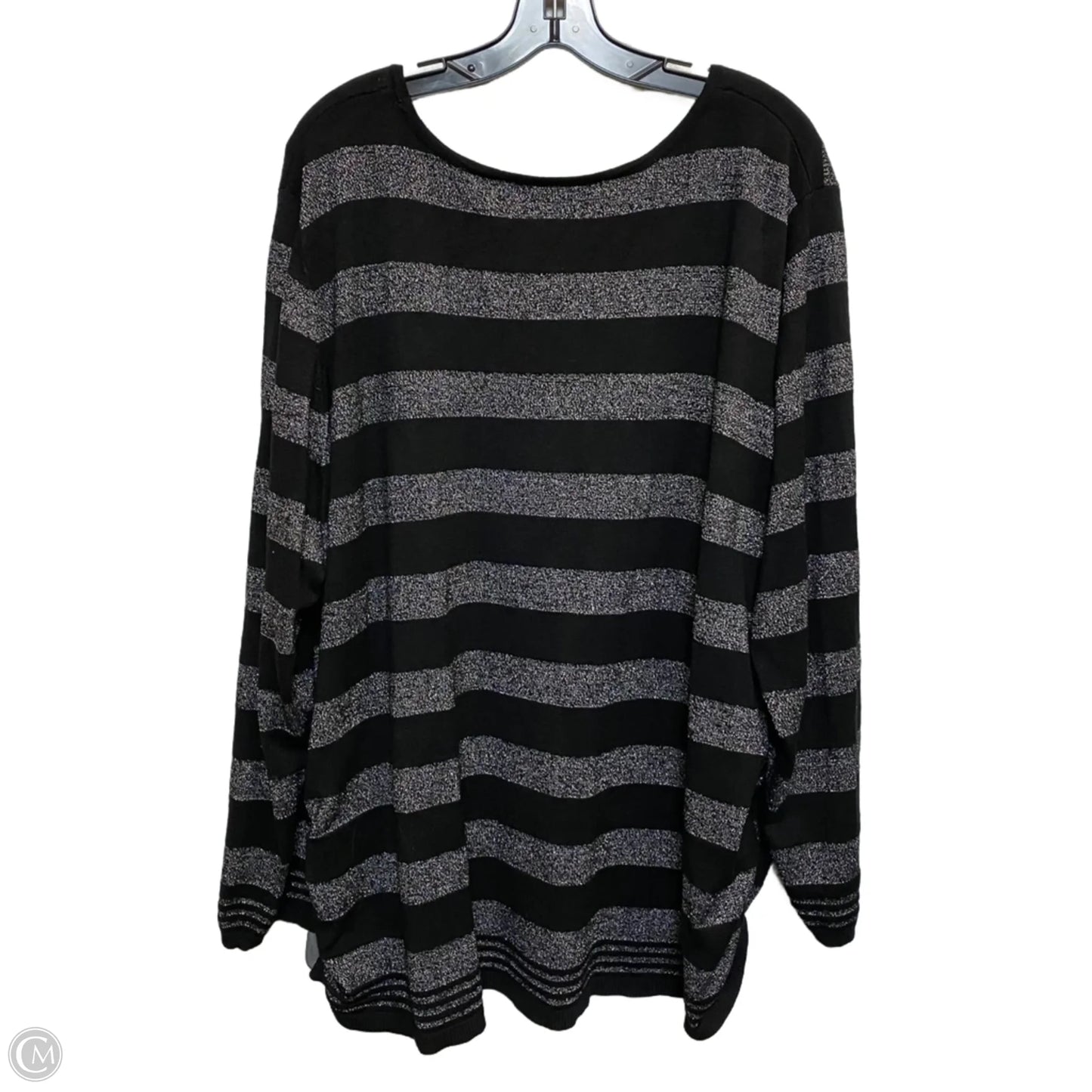 Top Long Sleeve By Lane Bryant In Black & Grey, Size: 4x